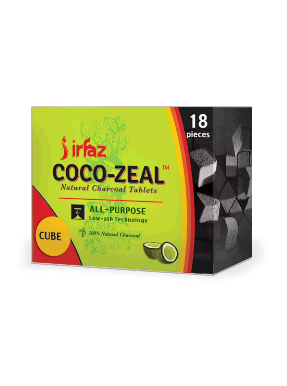 Irfaz Cocozeal Charcoal – 250 gms Cube hookah flavour pack